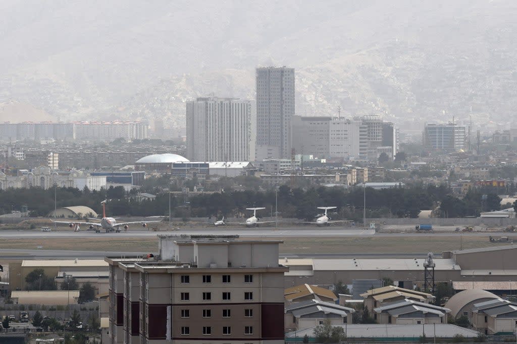 Kabul airport. A number of countries including the UK have rushed to evacuate their citizens from Afghanistan as Taliban advance on the capital (AFP via Getty Images)