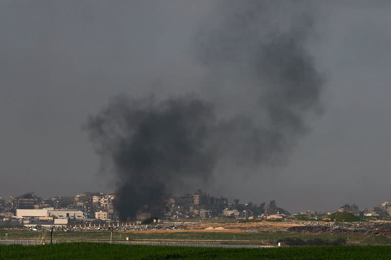 Smoke rises from Gaza