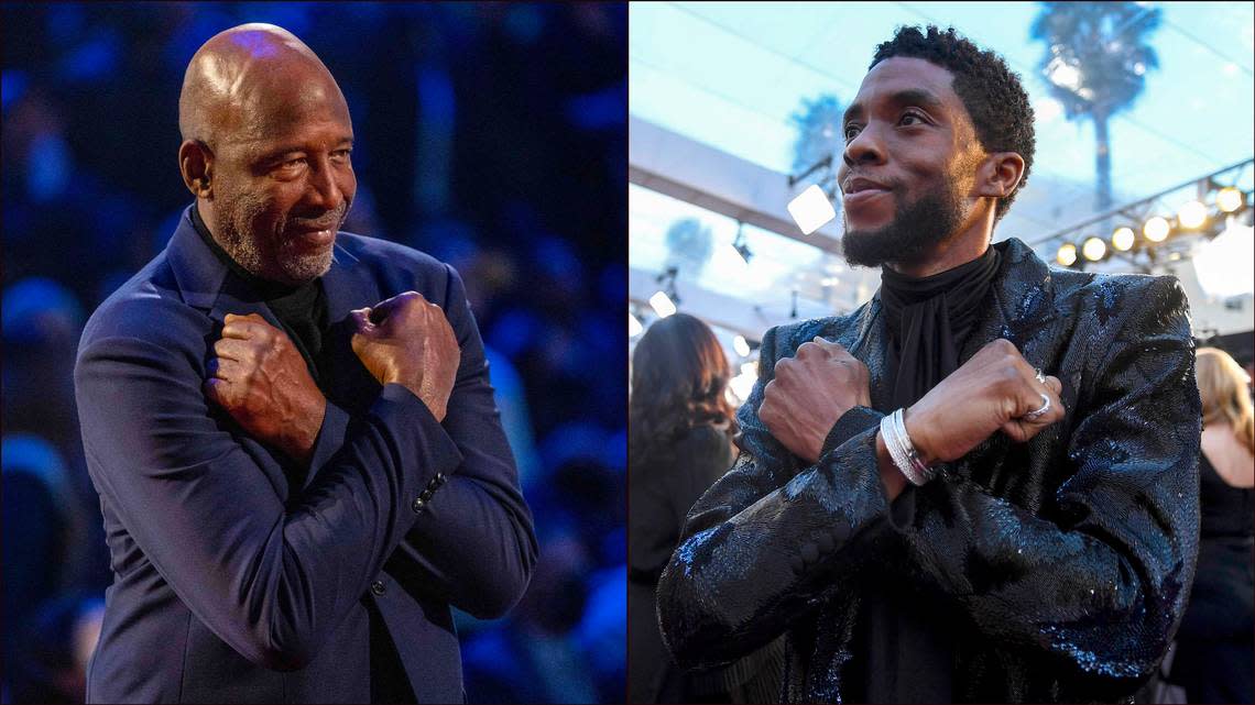 James Worthy, left, was born in Gastonia, N.C., and Chadwick Boseman was born in Anderson, S.C.