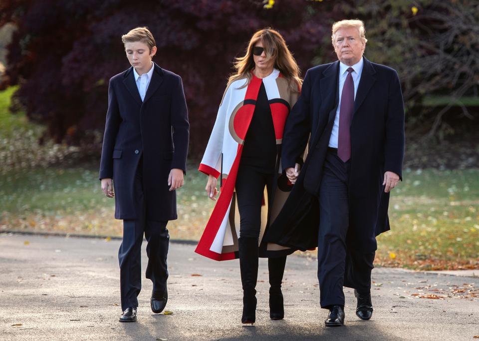 But as you can see when they were snapped earlier in the day on flat ground, Barron still as a little more to grow before he surpasses his dad’s height of 190cm. Source: Getty