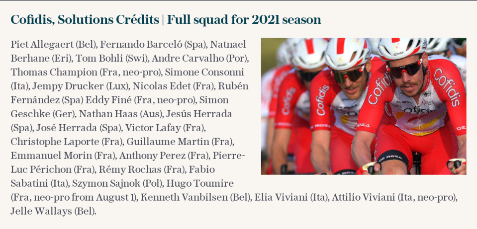 Cofidis, Solutions Crédits | Full squad for 2021 season