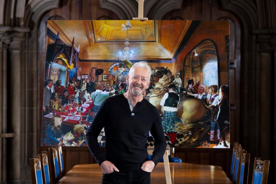 David Mach with artwork