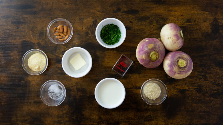 turnip recipe ingredients on the table 