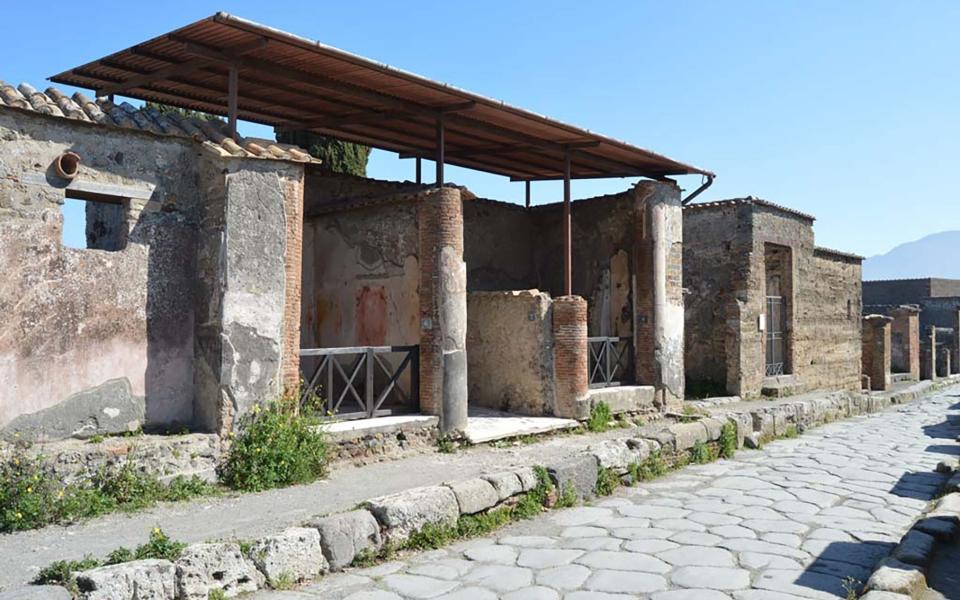 View of the House of Vestals where the British man carved initials into the wall