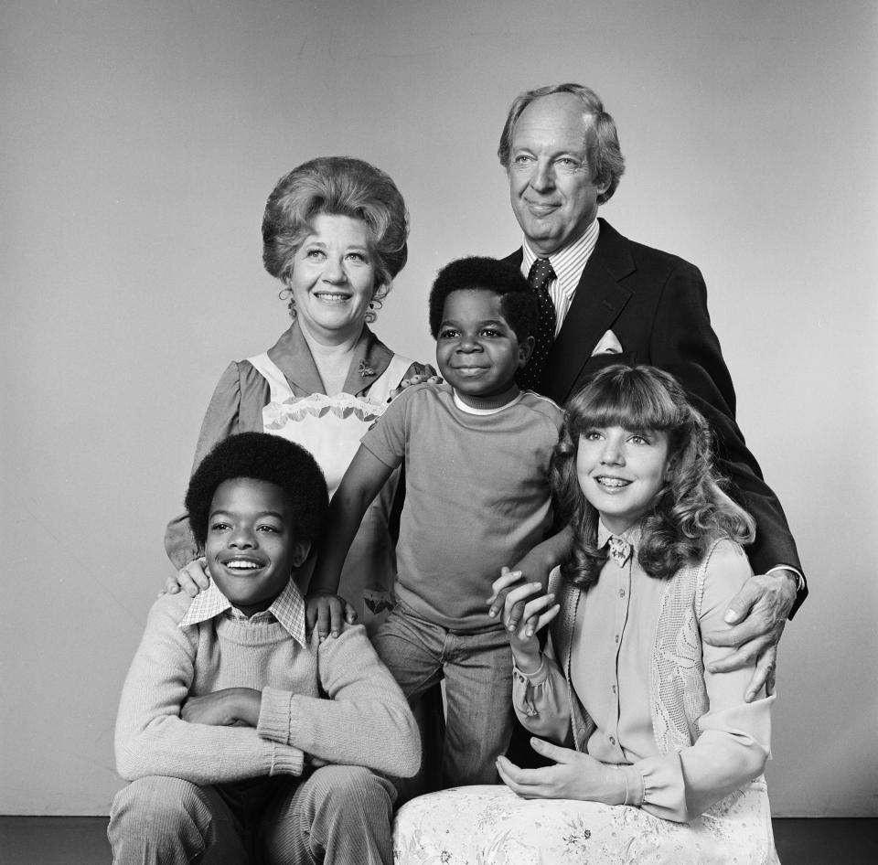 Todd Bridges (bottom left) with the <i>Diff’rent Strokes</i> crew, including Charlotte Rae, who later starred in the spinoff <i>The Facts of Life</i>. (Photo: Herb Ball/NBC/NBCU Photo Bank via Getty Images)