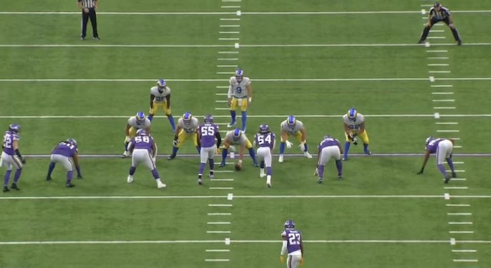 Mike Zimmer's double-mug looks — with two linebackers lined up on each side of the center — 