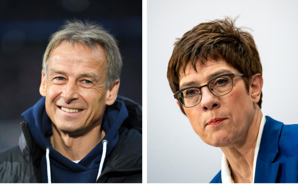 Jürgen Klinsmann und Annegret Kramp-Karrenbauer. (Bilder: Getty)