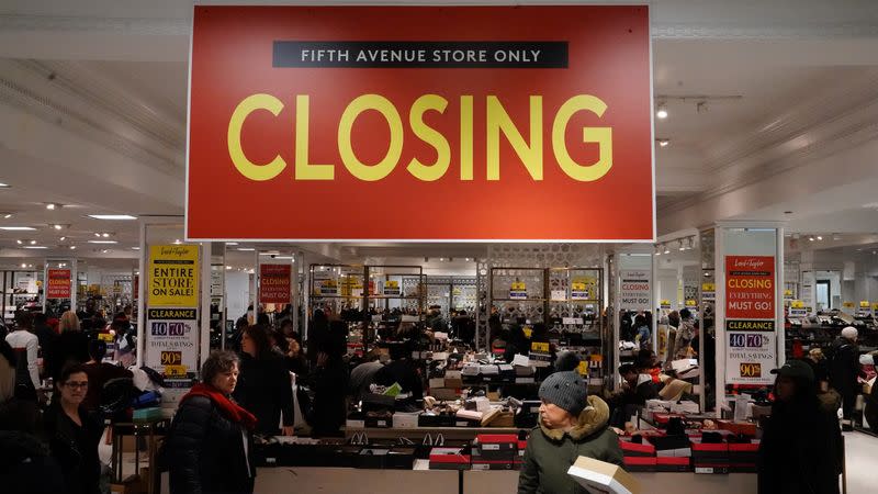 A Lord and Taylor sign is pictured during Black Friday shopping in New York City