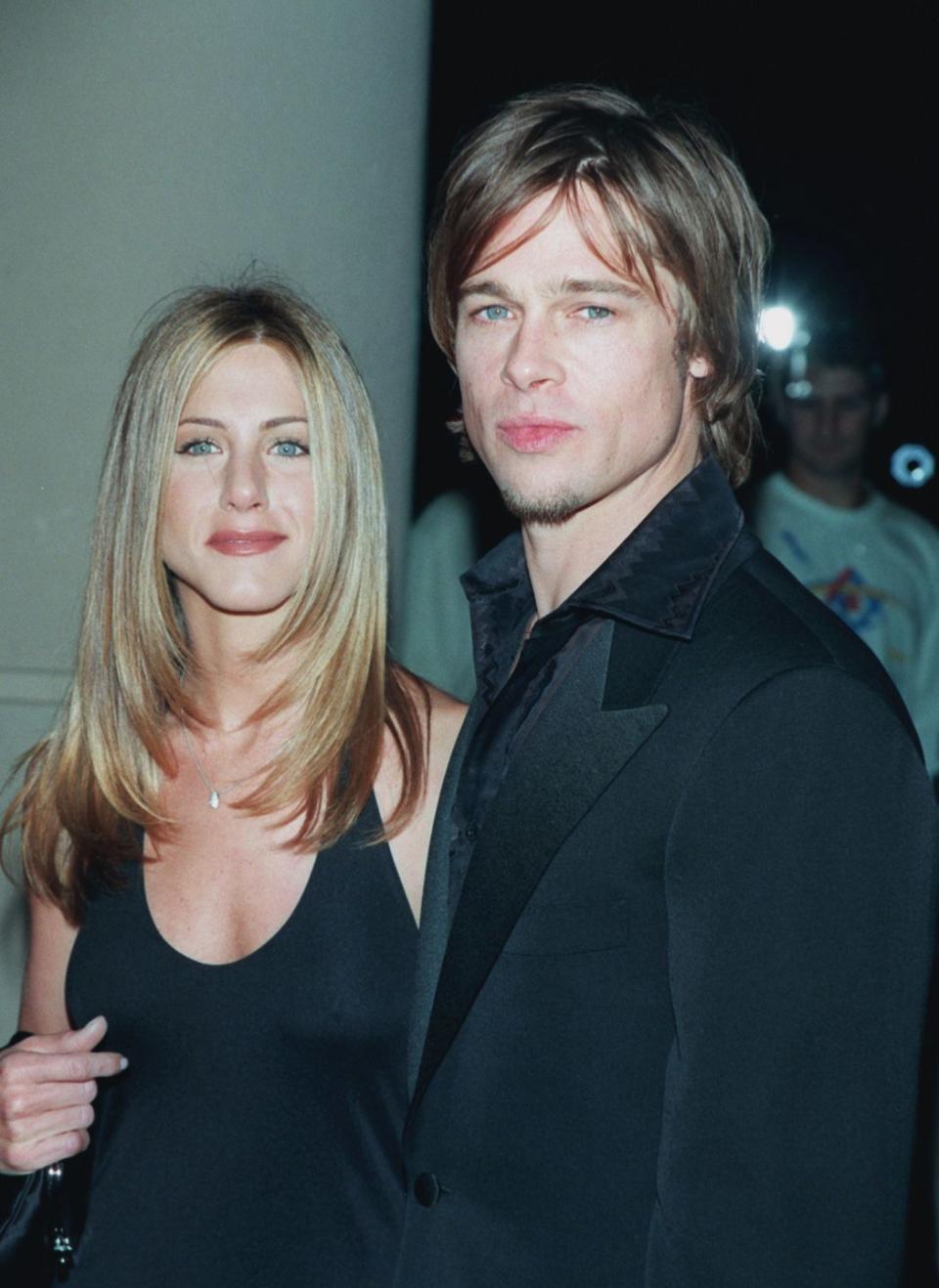 <p>Hollywood's one-time golden couple, Jennifer Aniston and Brad Pitt, <a href="http://people.com/archive/cover-story-isnt-it-romantic-vol-54-no-7/" rel="nofollow noopener" target="_blank" data-ylk="slk:married;elm:context_link;itc:0;sec:content-canvas" class="link ">married</a> on July 29, 2000 in Malibu. The wedding reportedly cost $1 million, and Aniston's <em>Friends </em>co-stars were all in attendance. The bride wore a custom gown by Prada. The couple split in 2005. </p>