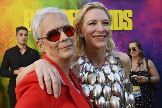 <p>Jim Ruymen/UPI/Shutterstock</p> Jamie Lee Curtis and Cate Blanchett