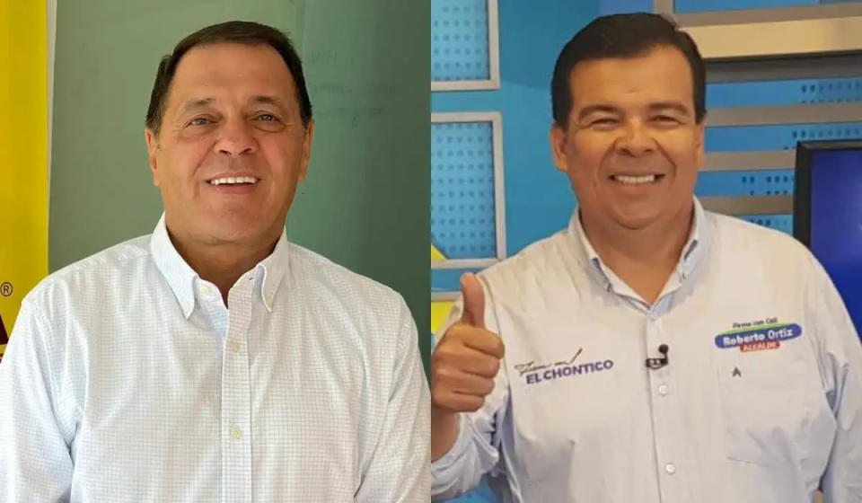 Tulio Gómez, empresario y máximo accionista de América de Cali, y Roberto 'Chontico' Ortiz, excongresista, lideran intención de voto para la Alcaldía de Cali. Fotos: Tulio Gómez y Chontico Ortiz