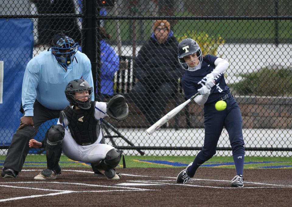 Julia Maciag hits a triple and then scores the game's only run to help the Titans beat Schroeder 1-0 in 2022.