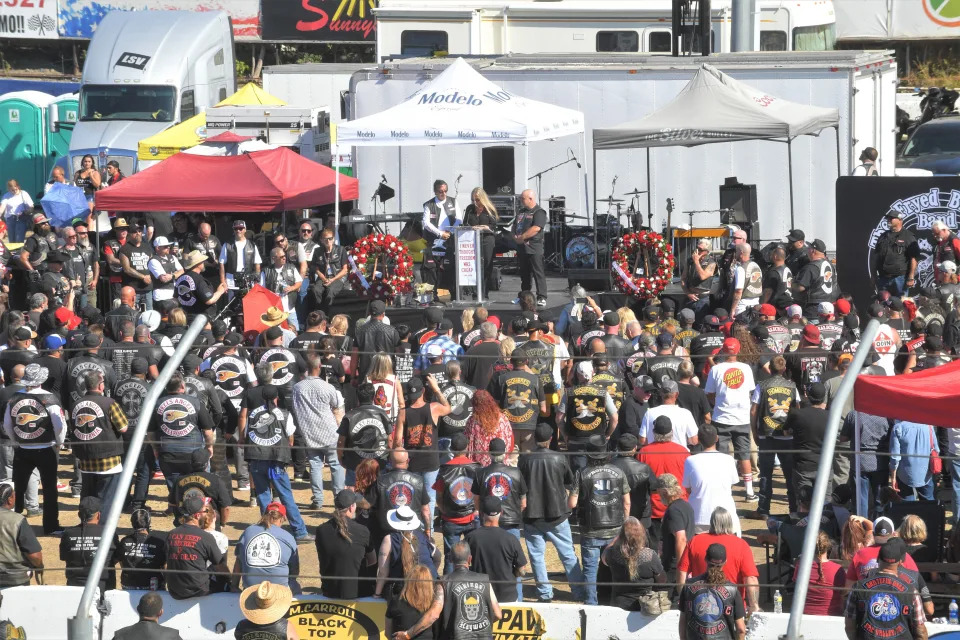 Thousands of people gathered at Stockton 99 Speedway, Stockton on Saturday, Sept. 24 to remember Ralph &quot;Sonny&quot; Barger, a founding member of the Oakland chapter of the Hells Angels.