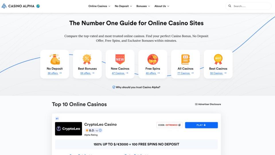 Casinoalpha es uno de los mejores sitios sobre casinos en línea