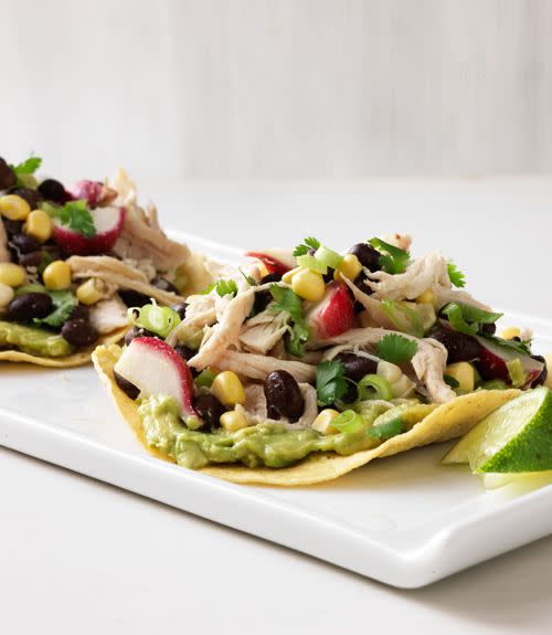 Chicken and Black Bean Tostadas