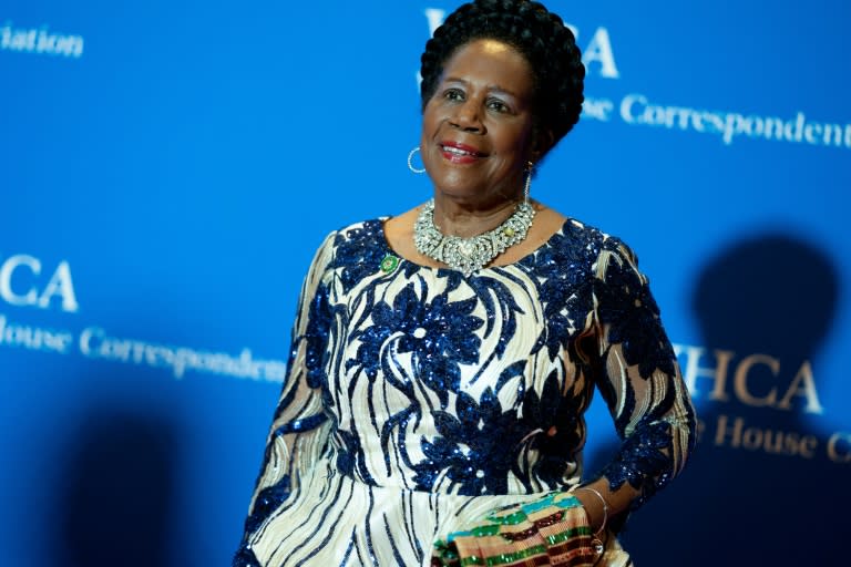 La congresista estadounidense Sheila Jackson Lee, durante una cena de la Asociación de Corresponsales de la Casa Blanca, en Washington DC el 29 de abril de 2023 (Stefani Reynolds)