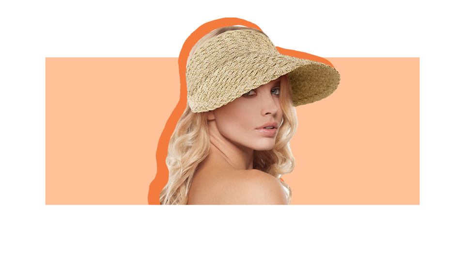 This scalloped straw hat is perfect for outdoor sports.