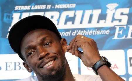 Athletics - IAAF Diamond League Herculis meeting, news conference - Monaco - July 19, 2017. Jamaican sprinter Usain Bolt attends a news conference. REUTERS/Eric Gaillard