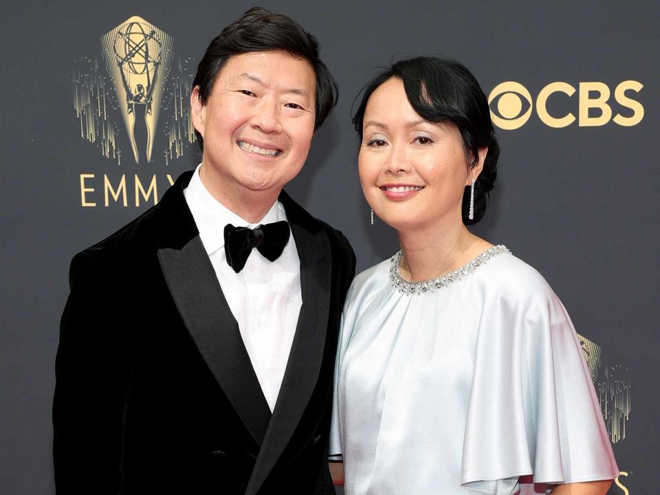 <p>Rich Fury/Getty</p> Ken Jeong and Tran Jeong attend the 73rd Primetime Emmy Awards