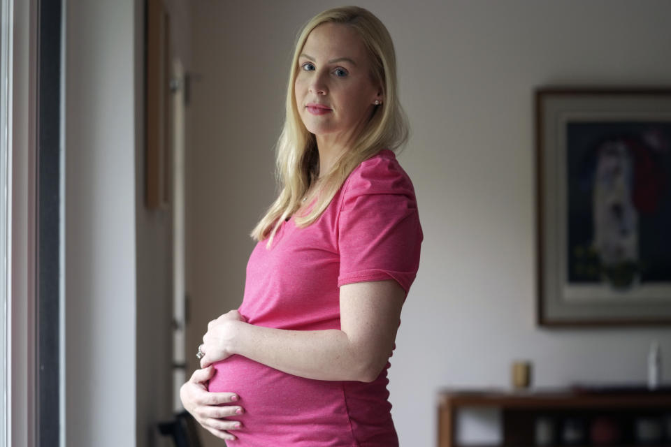 Dr. Austin Dennard poses for a photo at her home in Dallas, Thursday, May 18, 2023. (AP Photo/LM Otero)