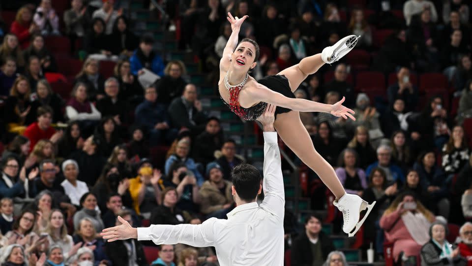 Stellato-Dudek and Deschamps captivate the audience during their world championship free skate Thursday. The crowd erupted in a standing ovation before the pair even finished their performance. - Minas Panagiotakis/Getty Images