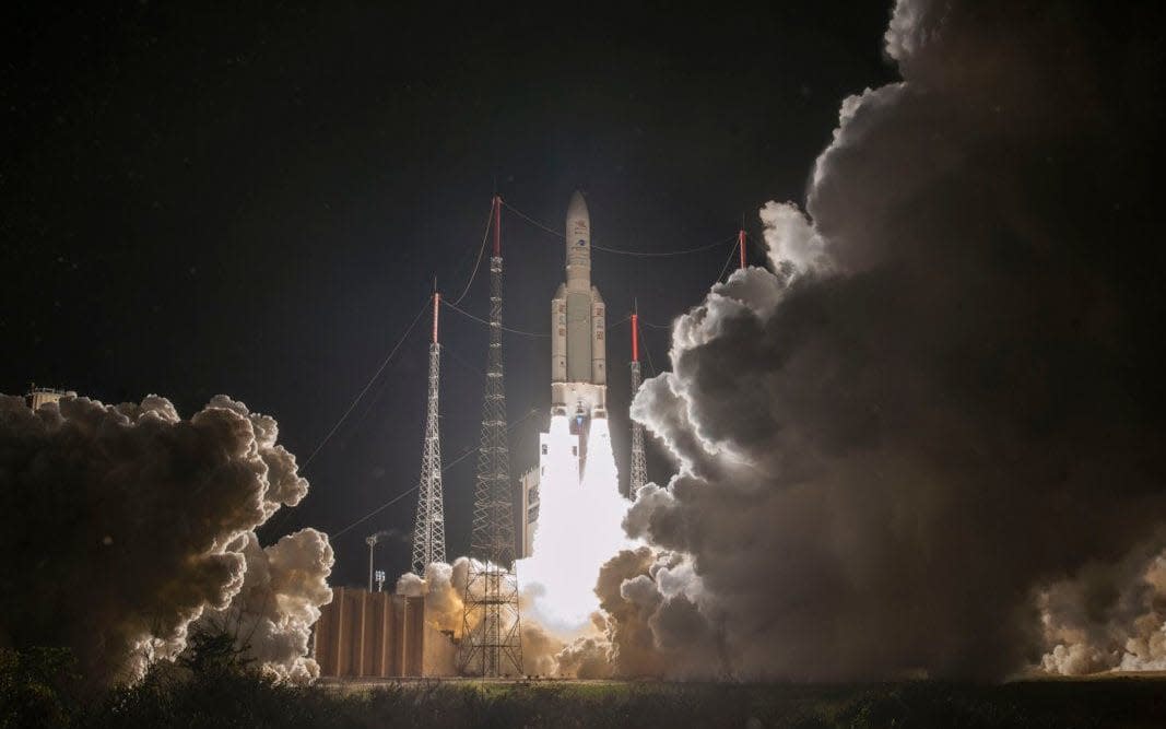 BepiColombo blasts off on its seven-year journey to Mercury - ESA-CNES-ARIANESPACE