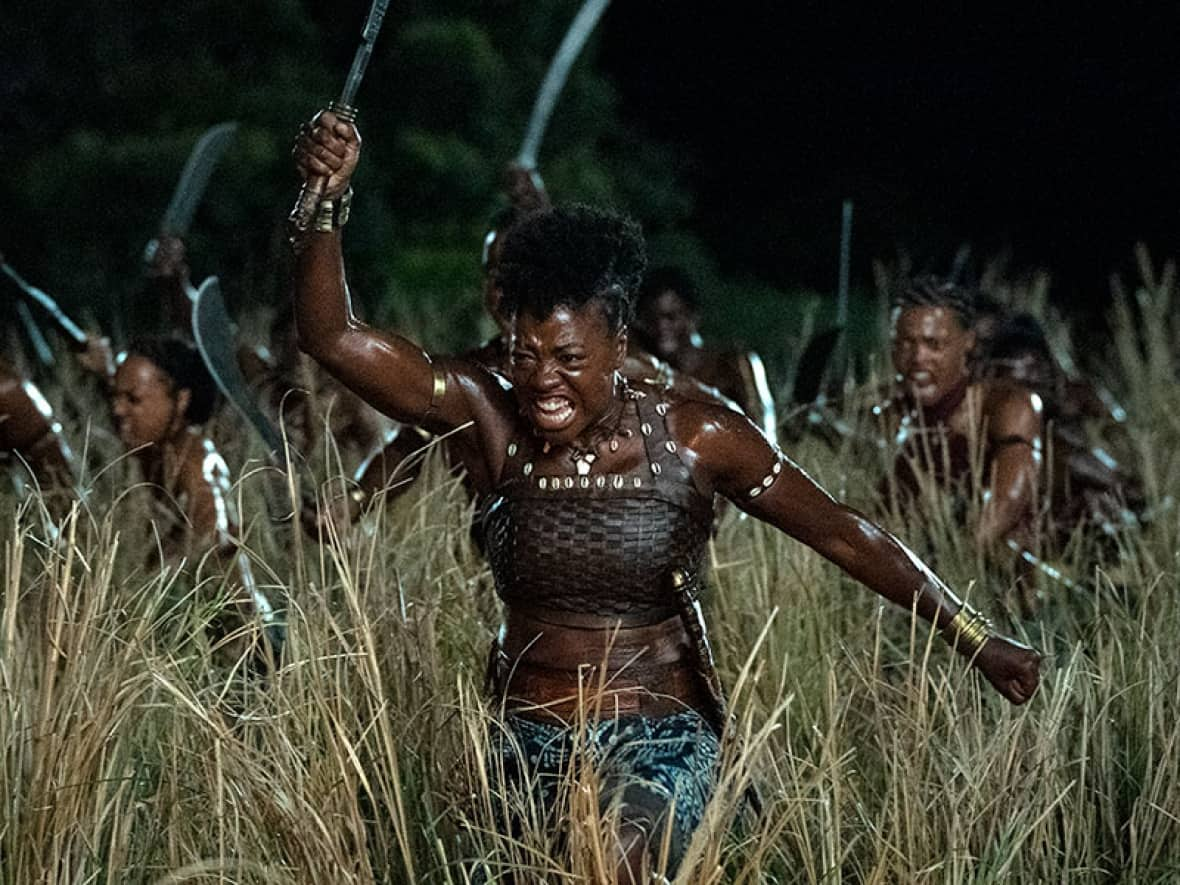 Viola Davis appears as Agojie general Nanisca in The Woman King — one of CBC News' most anticipated movies for this year's Toronto International Film Festival.  (TIFF - image credit)