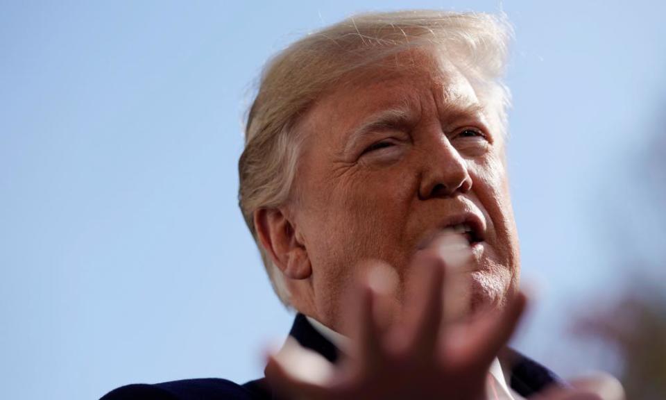 Donald Trump outside the White House. Last week came the astounding revelation that Paul Manafort was acting as a double agent inside Mueller’s office.