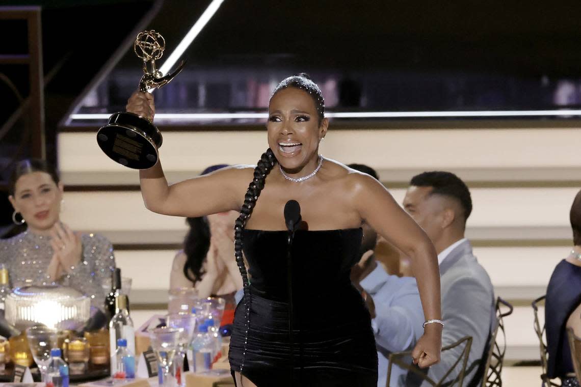 Sheryl Lee Ralph, who plays a teacher on “Abbott Elementary,” celebrated her Emmy win for best supporting actress in a comedy on Monday.