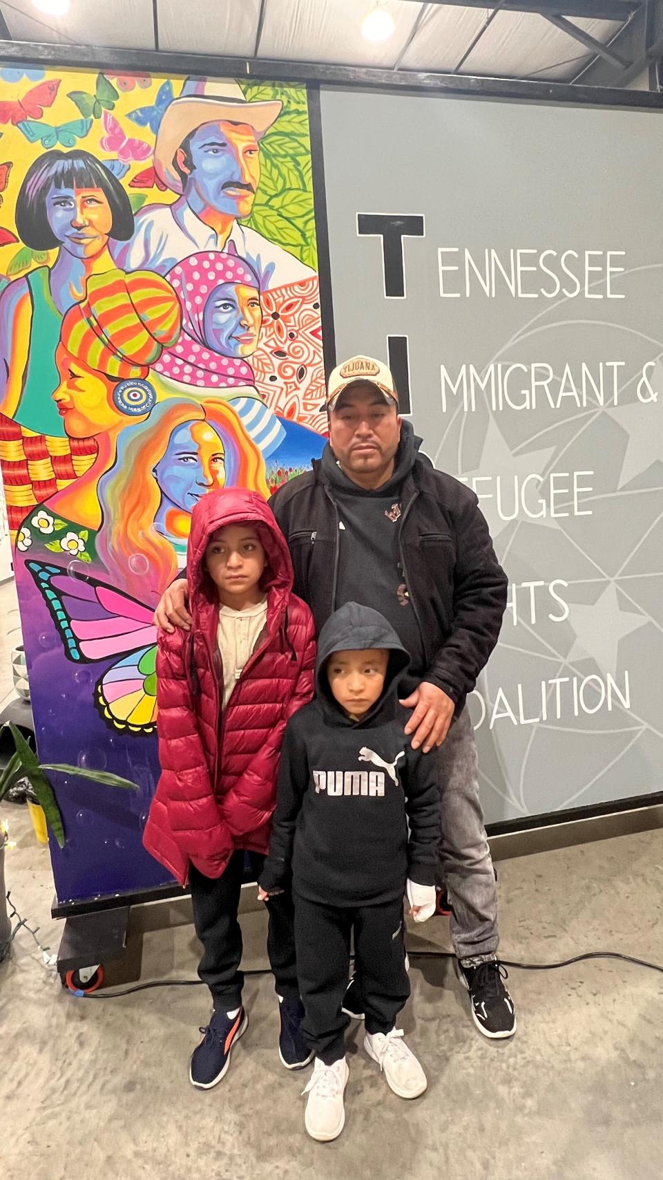 Felipe Mendez pictured with his children Mayco Omar Mendez Gabriel (bottom left) and Brayan Mauricio Mendez Gabriel (bottom right). His wife, Floridalma Gabriel Perez, and son, Antony Elmer Mendez, were killed during the tornadoes on Dec. 9, 2023.