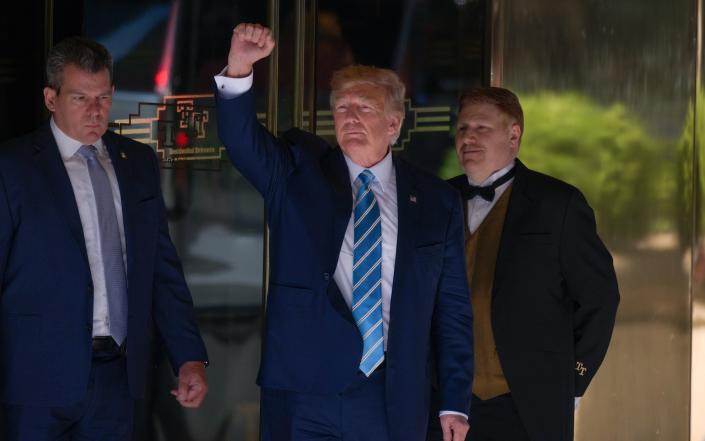 Donald Trump leaves Trump Tower on Wednesday - GC Images