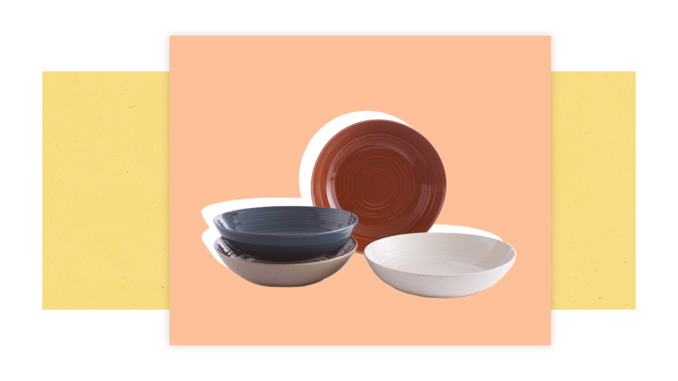 These mix-and-match ceramic plates are perfect for a quirky mix.
