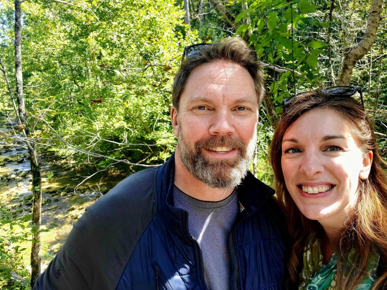 Allison Miller (right) and her boyfriend  Ben Schwartz during a trip near Fincastle, Virginia.