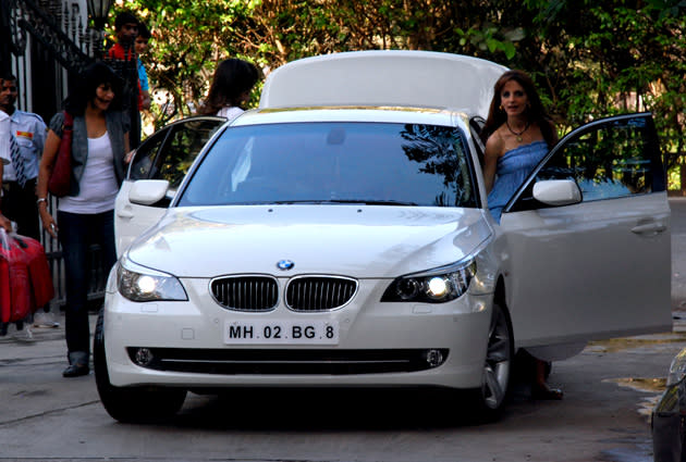 Suzanne Roshan decides to ride on the front seat of BMW