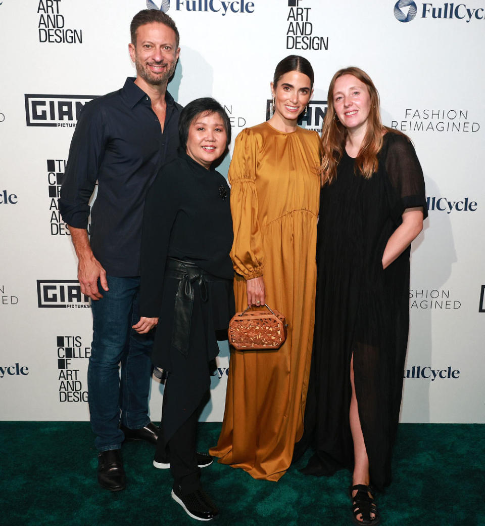 Ibrahim AlHusseini, Jill Zeleznik, Nikki Reed and Amy Powney attend Los Angeles Premiere of Fashion Reimagined at Nya Studios on October 19, 2023 in Los Angeles, California.