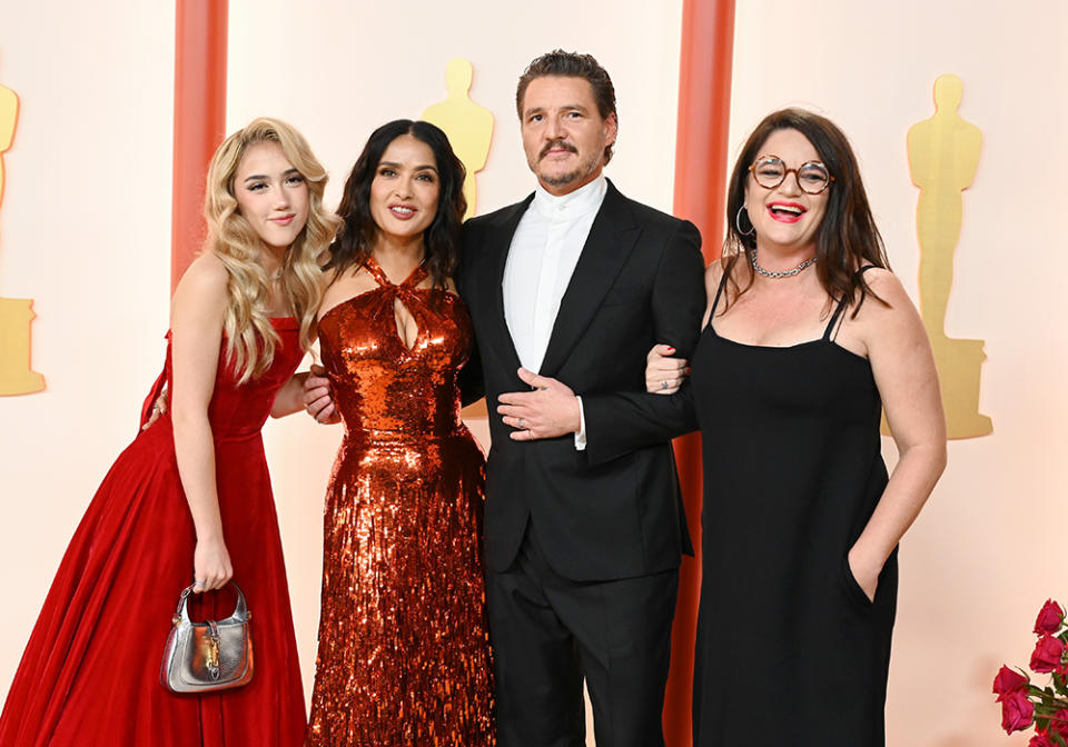 Valentina Paloma Pinault, Salma Hayek, Pedro Pascal and Javiera Balmaceda