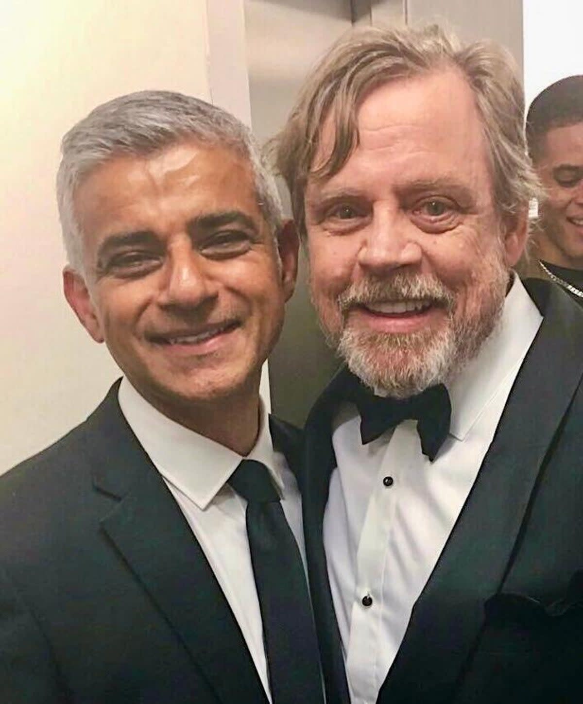 The photo of Sadiq Khan and Mark Hamill, posted on social media by the Star Wars actor (Mark Hamill (@markhamill))