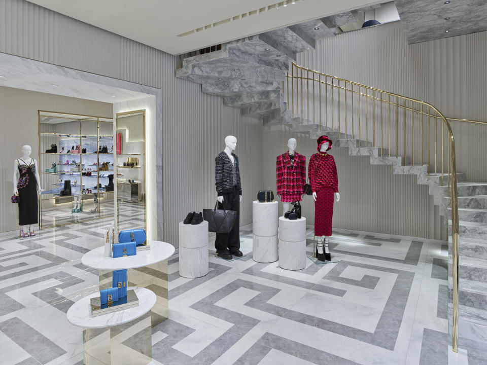 Inside Versace’s Paris boutique.