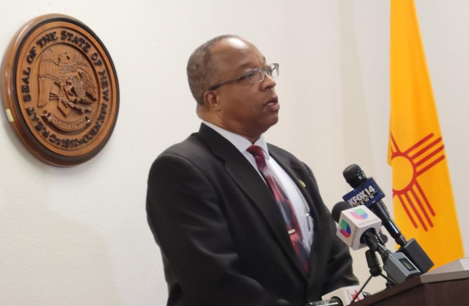 District Attorney Gerald Byers talks to reporters following Wednesday's not guilty verdict of mother Danika Jackson, who was acquitted of abandonment of a child leading to the death of her 6-year-old son in 2021.