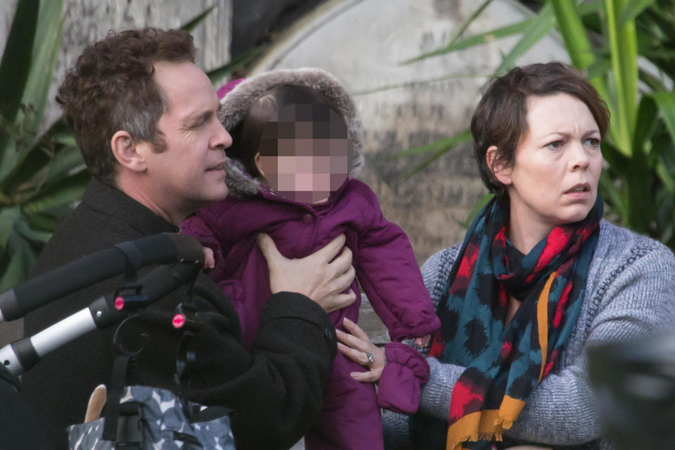 Olivia Colman and Tom Hollander film scenes for the third series of the award-winning BBC2 comedy 'Rev', in London  Featuring: Olivia Colman,Tom Hollander Where: London, United Kingdom When: 12 Nov 2013