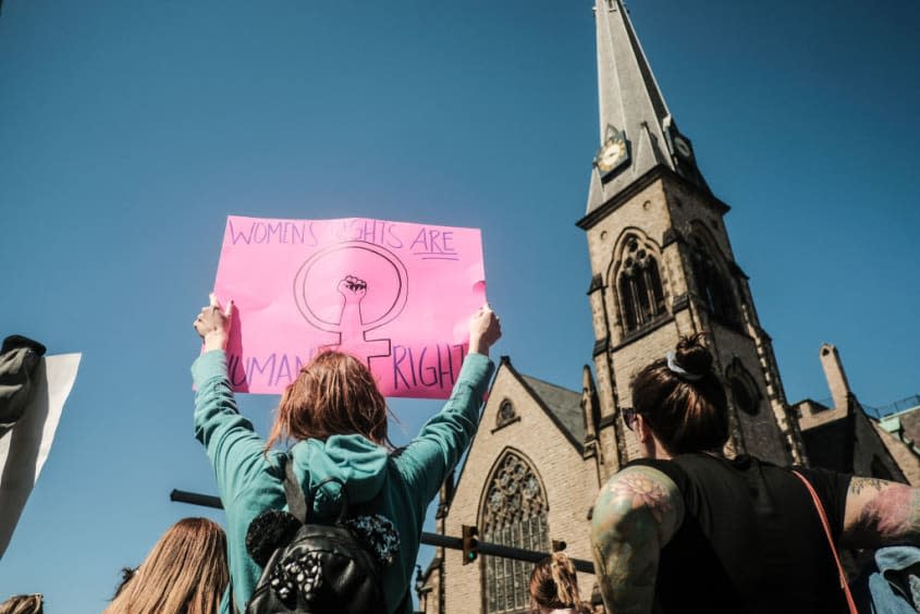 Pro-choice protester in Detroit, Michigan