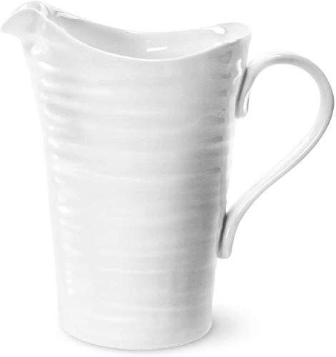 12) White Ceramic Pitcher