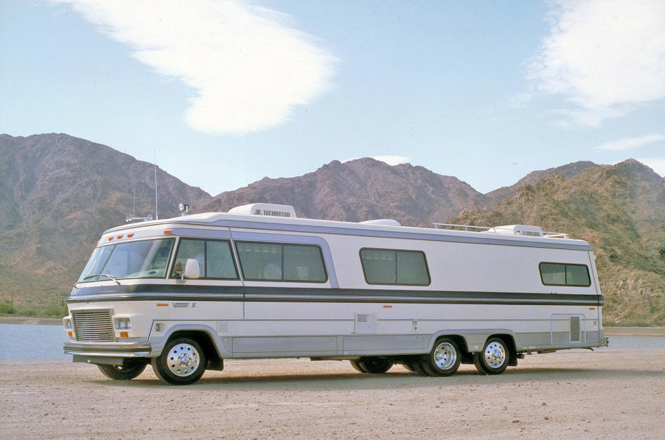 <p>The Winnebago was on top of the RV world, and it was time it was shoved aside according to Los Angeles RV visionary, <strong>Ottie Alburn</strong>. A new company rose to the challenge, Vogue, and all Vogue RVs would be custom-built and manufactured from 1974 to 1999. Sizes varied but started at 24ft (288in), spanning to a lengthy 45ft with a rear double axle. </p><p>There was a range of petrol and diesel engines to choose from, but the 7.4-litre Chevrolet engine produced around 340bhp and was the most popular. The company was sold in 1990 and was then gobbled up by larger luxury bus firm <strong>Featherlite </strong>in 1998.</p>