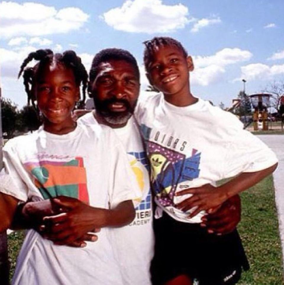 Richard Williams with Venus and Serena as children (@venuswilliams)
