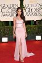 <p>Fox wore a baby pink Armani Privé gown for the event at which she presented an award. </p>