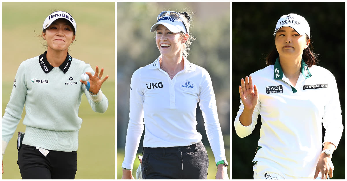 (From left) Women's golf world No.1 Lydia Ko, world No.2 Nelly Korda and defending champion Ko Jin-young have confirmed their participation in the 2023 HSBC Women's World Championship. (PHOTOS: Getty Images)