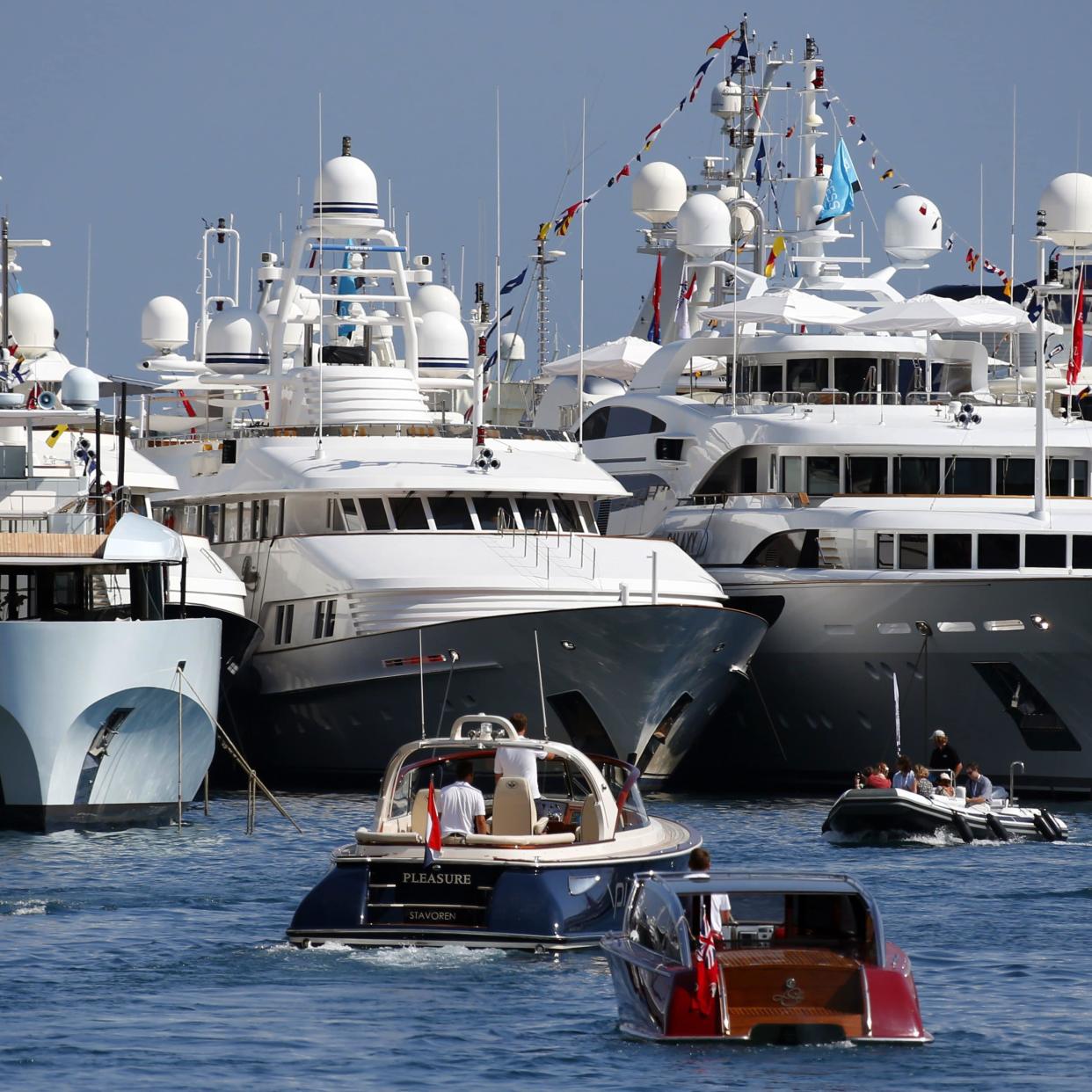 Tender traffic as buyers and brokers make their way to the superyachts on display at the Monaco Yacht Show - 2012 AFP