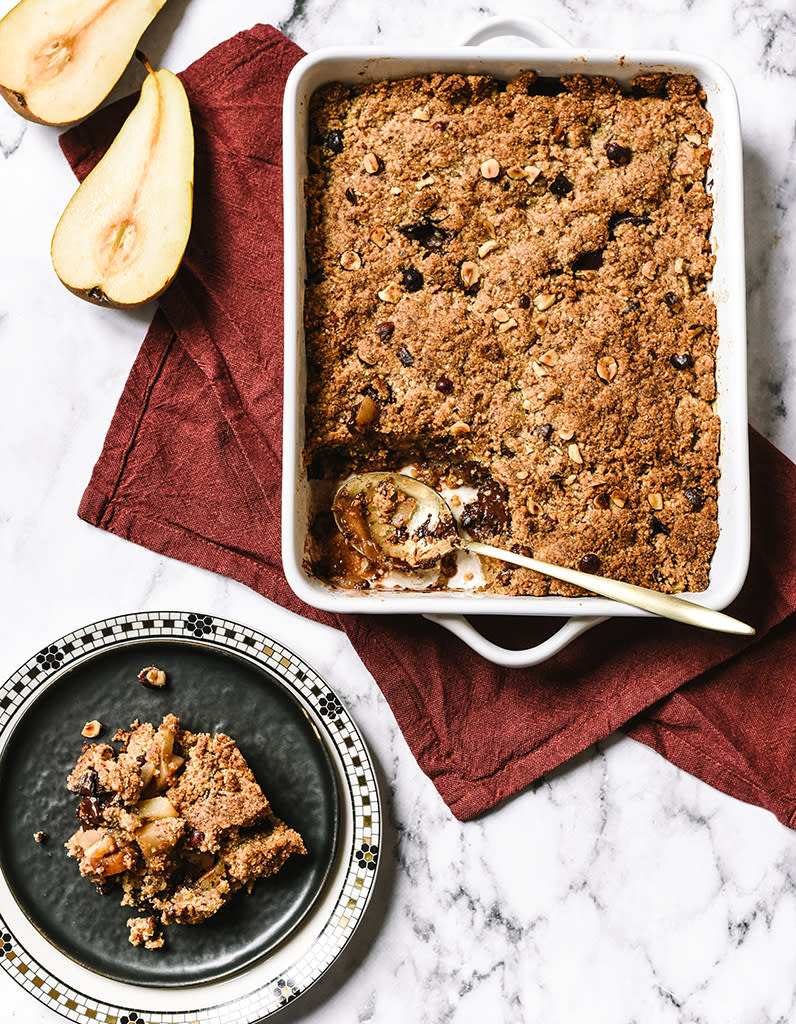 Crumble poire chocolat