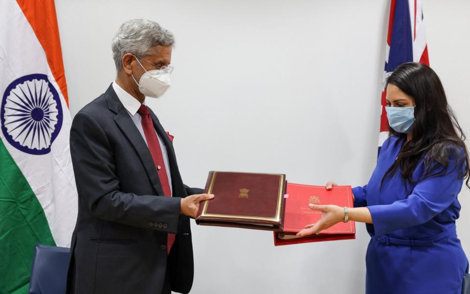 Priti Patel said it was a "pleasure" to welcome Foreign Minister Jaishankar to the Home Office - Priti Patel/Twitter