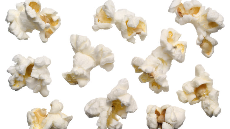 Popcorn against white